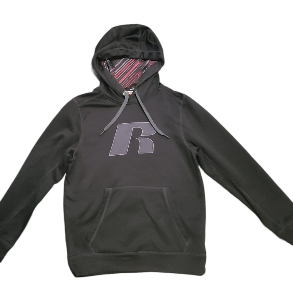 RUSSELL black logo hoody S